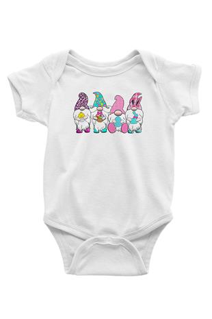 Paskalya Baskılı Beyaz Unisex Bebek Body - Zıbın