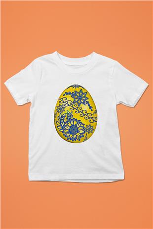 Paskalya Baskılı Beyaz Unisex Beyaz Çocuk Tişört - Tshirt