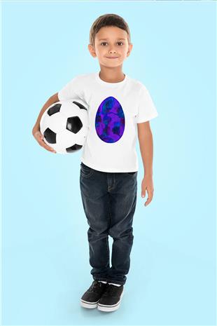 Paskalya Baskılı Beyaz Unisex Beyaz Çocuk Tişört - Tshirt