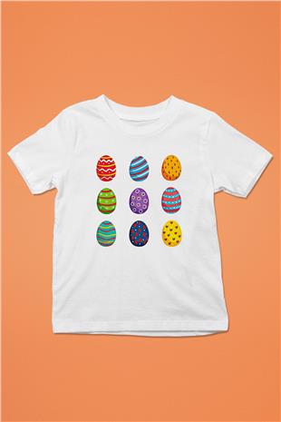 Paskalya Baskılı Beyaz Unisex Beyaz Çocuk Tişört - Tshirt