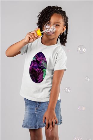 Paskalya Baskılı Beyaz Unisex Beyaz Çocuk Tişört - Tshirt