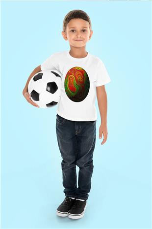 Paskalya Baskılı Beyaz Unisex Beyaz Çocuk Tişört - Tshirt