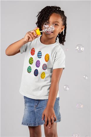 Paskalya Baskılı Beyaz Unisex Beyaz Çocuk Tişört - Tshirt