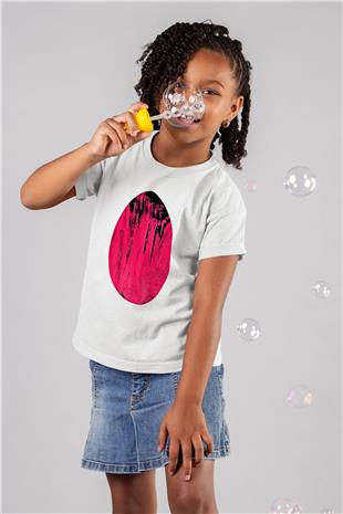 Paskalya Baskılı Beyaz Unisex Beyaz Çocuk Tişört - Tshirt