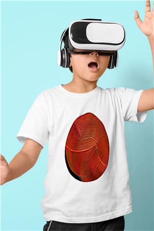 Paskalya Baskılı Beyaz Unisex Beyaz Çocuk Tişört - Tshirt