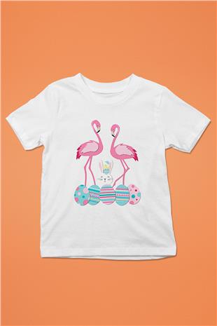 Paskalya Baskılı Beyaz Unisex Beyaz Çocuk Tişört - Tshirt