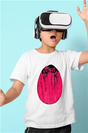 Paskalya Baskılı Beyaz Unisex Beyaz Çocuk Tişört - Tshirt