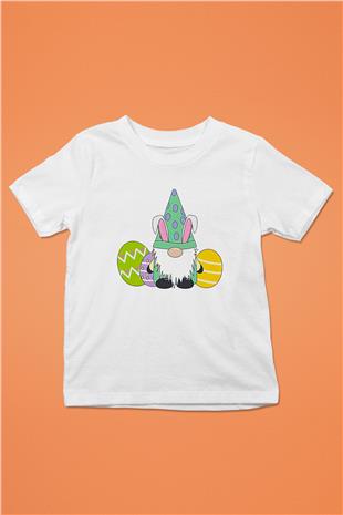 Paskalya Baskılı Beyaz Unisex Beyaz Çocuk Tişört - Tshirt