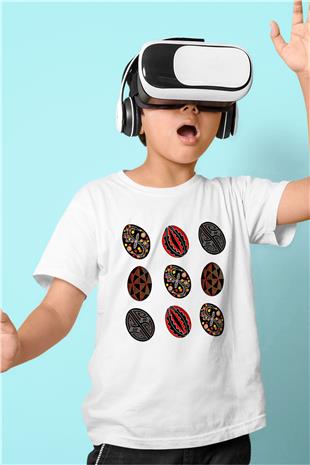 Paskalya Baskılı Beyaz Unisex Beyaz Çocuk Tişört - Tshirt