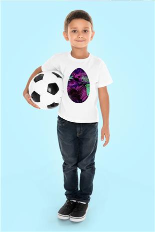 Paskalya Baskılı Beyaz Unisex Beyaz Çocuk Tişört - Tshirt