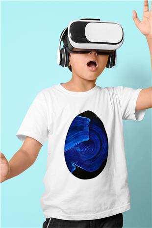 Paskalya Baskılı Beyaz Unisex Beyaz Çocuk Tişört - Tshirt