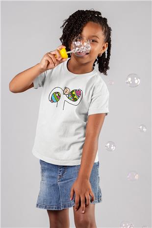 Paskalya Baskılı Beyaz Unisex Beyaz Çocuk Tişört - Tshirt
