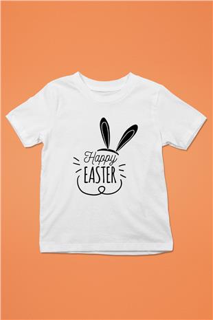 Paskalya Baskılı Beyaz Unisex Beyaz Çocuk Tişört - Tshirt