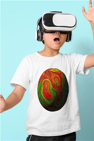 Paskalya Baskılı Beyaz Unisex Beyaz Çocuk Tişört - Tshirt
