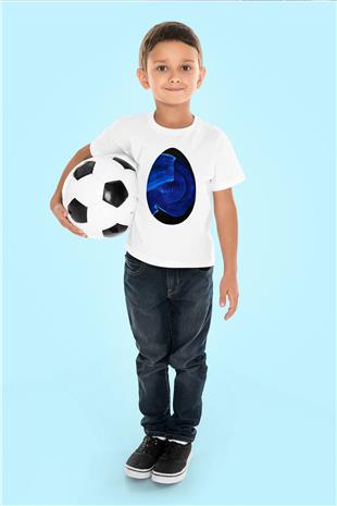 Paskalya Baskılı Beyaz Unisex Beyaz Çocuk Tişört - Tshirt