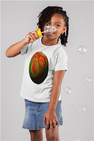 Paskalya Baskılı Beyaz Unisex Beyaz Çocuk Tişört - Tshirt