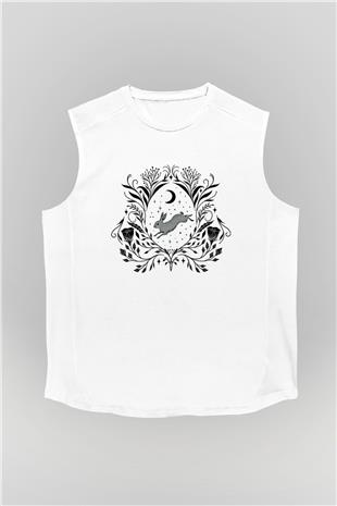 Paskalya Baskılı Beyaz Unisex Kolsuz Tişört - Tshirt