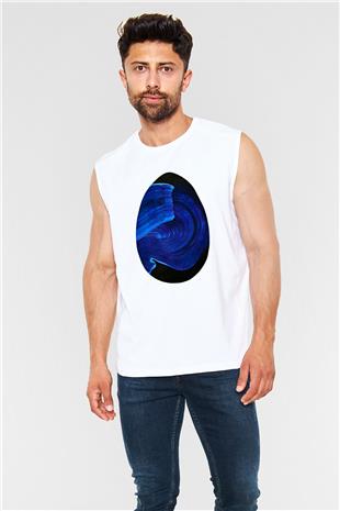 Paskalya Baskılı Beyaz Unisex Kolsuz Tişört - Tshirt