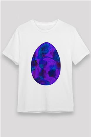 Paskalya Baskılı Unisex Beyaz Tişört - Tshirt