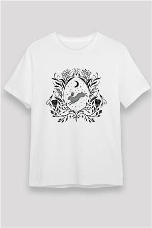 Paskalya Baskılı Unisex Beyaz Tişört - Tshirt