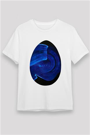 Paskalya Baskılı Unisex Beyaz Tişört - Tshirt