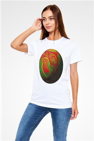 Paskalya Baskılı Unisex Beyaz Tişört - Tshirt