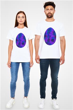 Paskalya Baskılı Unisex Beyaz Tişört - Tshirt