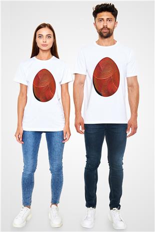Paskalya Baskılı Unisex Beyaz Tişört - Tshirt