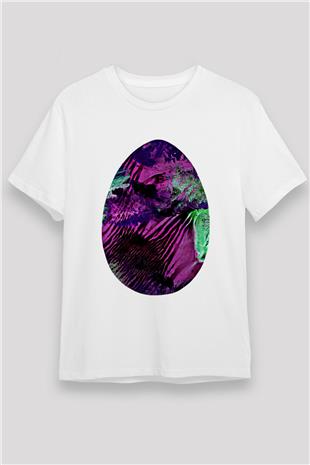 Paskalya Baskılı Unisex Beyaz Tişört - Tshirt
