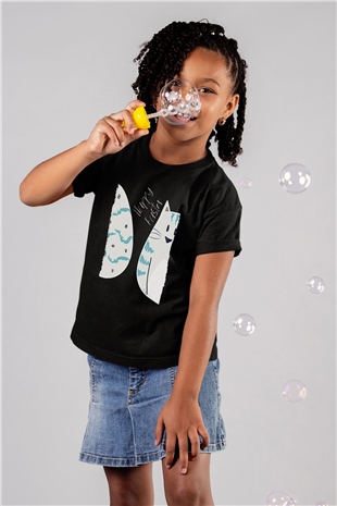 Paskalya Baskılı Unisex Siyah Çocuk Tişört - Tshirt