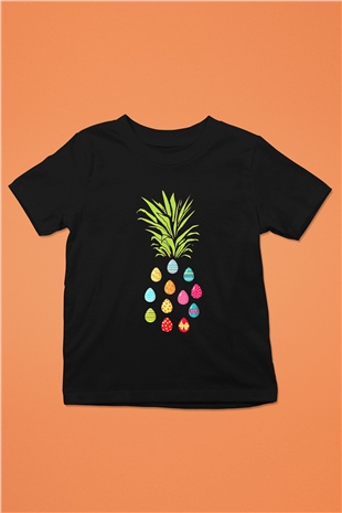 Paskalya Baskılı Unisex Siyah Çocuk Tişört - Tshirt