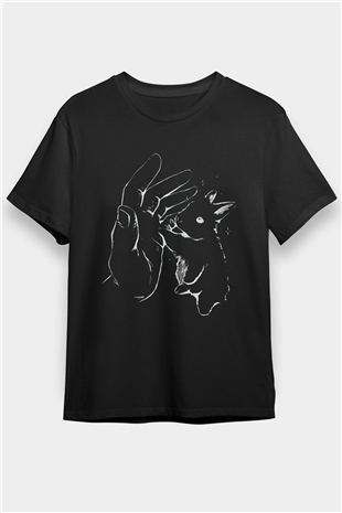 Paskalya Baskılı Unisex Siyah Tişört - Tshirt