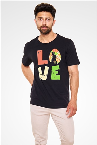 Paskalya Baskılı Unisex Siyah Tişört - Tshirt