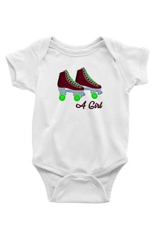 Paten Baskılı Beyaz Bebek Body - Zıbın
