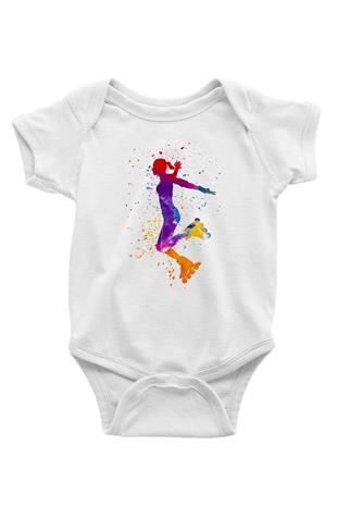 Paten Baskılı Beyaz Bebek Body - Zıbın