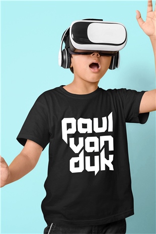 Paul Van Dyk Baskılı Siyah Unisex Çocuk Tişört