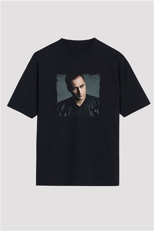 Paul Van Dyk Baskılı Unisex Oversize Siyah Tişört