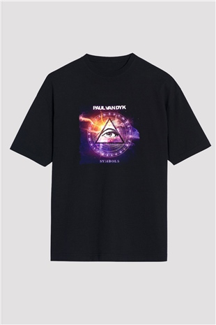 Paul Van Dyk Baskılı Unisex Oversize Siyah Tişört