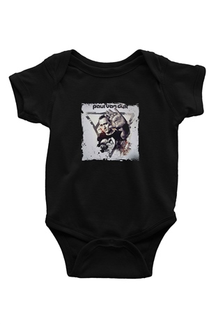 Paul Van Dyk Baskılı Unisex Siyah Bebek Body - Zıbın