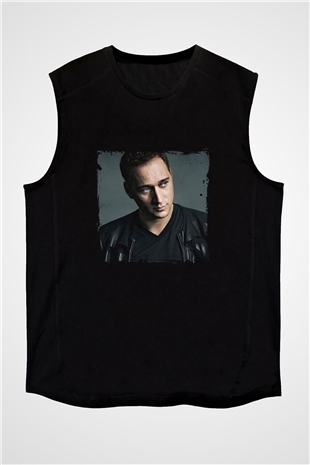 Paul Van Dyk Baskılı Unisex Siyah Kolsuz Tişört