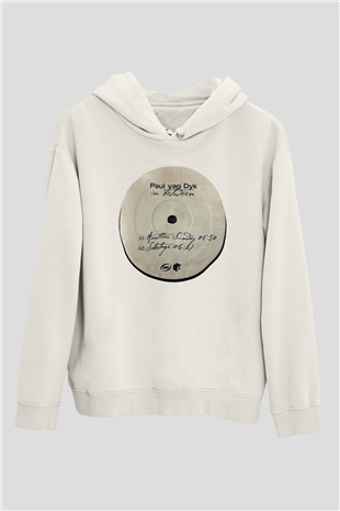 Paul Van Dyk Beyaz Unisex Kapşonlu Sweatshirt
