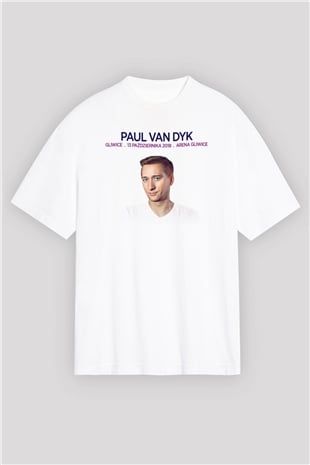 Paul Van Dyk Beyaz Oversize Tişört Oversize T-shirt - TişörtFabrikası