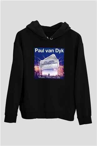 Paul Van Dyk Siyah Unisex Kapüşonlu Sweatshirt