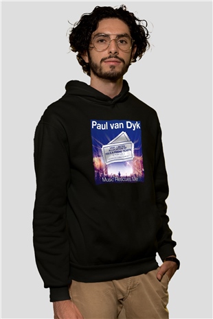 Paul Van Dyk Siyah Unisex Kapüşonlu Sweatshirt