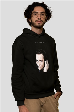 Paul Van Dyk Siyah Unisex Kapüşonlu Sweatshirt