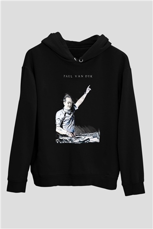 Paul Van Dyk Siyah Unisex Kapüşonlu Sweatshirt