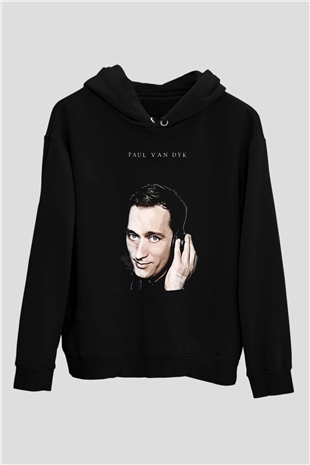 Paul Van Dyk Siyah Unisex Kapüşonlu Sweatshirt