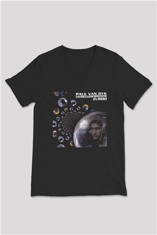 Paul Van Dyk Siyah Unisex V Yaka Tişört