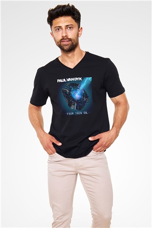 Paul Van Dyk Siyah Unisex V Yaka Tişört