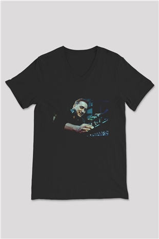 Paul Van Dyk Siyah Unisex V Yaka Tişört